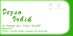 dezso vrbik business card